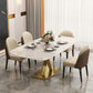 Glam Rectangle 1/4/5/6/7 Pieces Dinette Set Indoor White and Gold Dining Set Clearhalo 'Dining Room Sets' 'Dining Tables & Seating' 'dining_room_set' 'furn' 'furn_dining_room_set' 'Furniture' 'Kitchen & Dining Furniture' 1200x1200_a635fdd4-52da-4fac-a26c-184a3504c8c6
