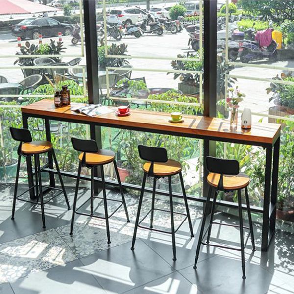 Trestle Solid Wood Counter Set 1/2/5 Pieces Natural Glam Indoor Table and Stool Set Clearhalo 'Bar Furniture' 'furn' 'furn_home_bar_bar_sets' 'Furniture' 'Home Bars & Bar Sets' 'home_bar_bar_sets' 'Kitchen & Dining Furniture' 1200x1200_a6363140-e782-49c3-bead-4c4a21d0c430