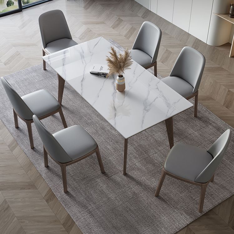 Modern Rectangle Sintered Stone Top Dining Set 1/4/5/7 Pieces Dining Table with Chairs Clearhalo 'Dining Room Sets' 'Dining Tables & Seating' 'dining_room_set' 'furn' 'furn_dining_room_set' 'Furniture' 'furniture_dining_room_set' 'Kitchen & Dining Furniture' 1200x1200_a636b458-776c-4e78-a6b3-5f9c654a6668