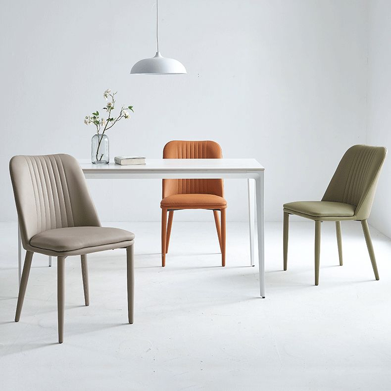 Leather Dining Chair Minimalist Style Armless Solid Back Chair for Home Clearhalo 'Dining Chairs' 'Dining Tables & Seating' 'dining_chair' 'furn' 'furn_dining_chair' 'Furniture' 'Kitchen & Dining Furniture' 1200x1200_a63740f4-8682-4069-8a8d-770f3b2aa434