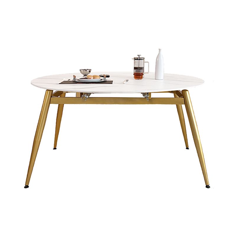 Glam 4 Legs Dining Room Table Sintered Stone Table for Kitchen Clearhalo 'Dining Tables & Seating' 'Dining Tables' 'dining_table' 'furn' 'furn_dining_table' 'Furniture' 'Kitchen & Dining Furniture' 1200x1200_a63888fb-e6cc-45e1-bf4c-8e93f4876ee1