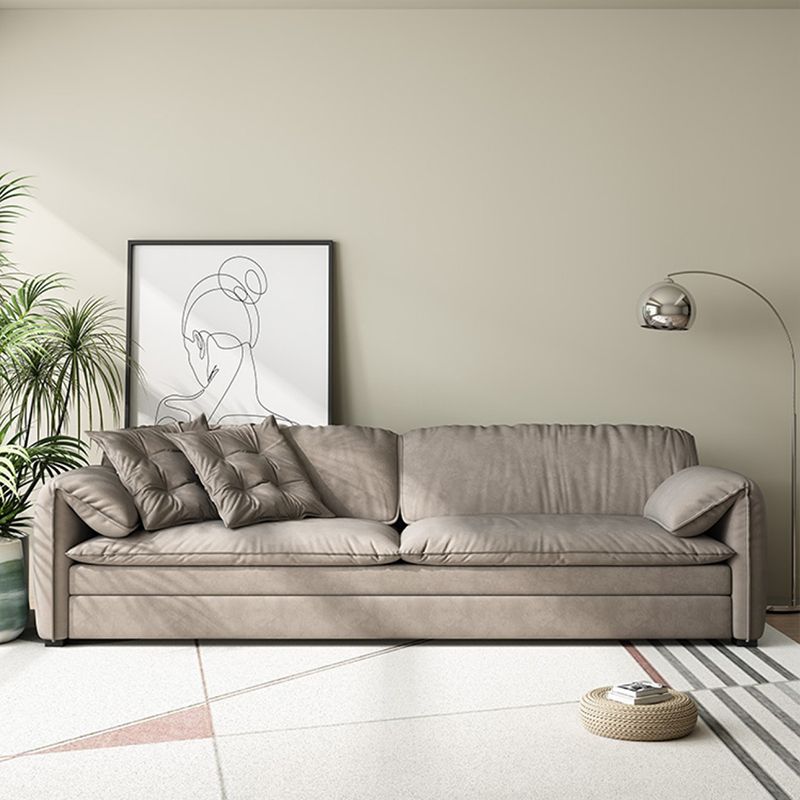 Divano letto scandinavo in tessuto in tessuto grigio dormiente con scatola