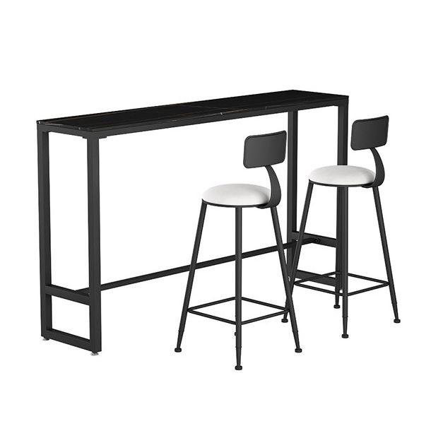 Table de bar à base de tréteau Table de bar en pierre frittée rectangulaire moderne