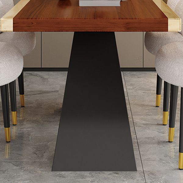 Modern Style Dining Table Solid Wood Rectangle Table with Black Base Clearhalo 'Dining Tables & Seating' 'Dining Tables' 'dining_table' 'furn' 'furn_dining_table' 'Furniture' 'Kitchen & Dining Furniture' 1200x1200_a63947e8-a4f6-43c6-b226-bc5501f732ca