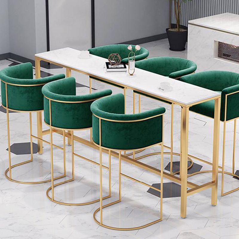 Scandinavian Bar and Counter Stool Low Back Stool with Pedestal Base in Gold Clearhalo 'Bar Furniture' 'Bar Stools' 'bar_stools' 'furn' 'furn_bar_stools' 'Furniture' 'furniture_bar_stools' 'Kitchen & Dining Furniture' 1200x1200_a6398eb6-986a-464d-b9d5-e20846332247