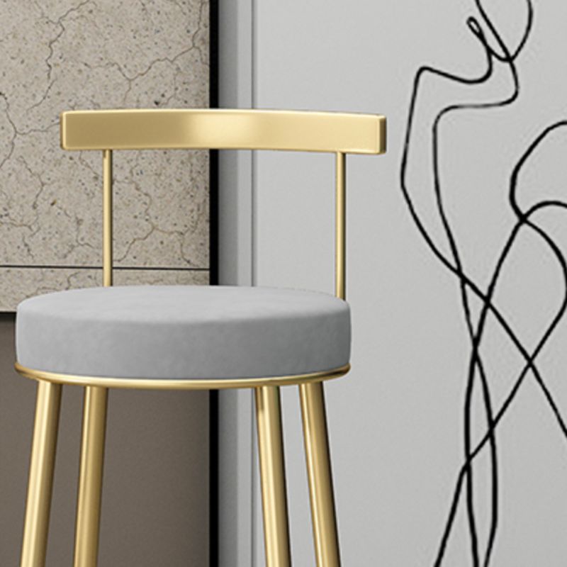 Glam Backrest Armless Counter Stool Iron Household Bar Stool with Cushion Clearhalo 'Bar Furniture' 'Bar Stools' 'bar_stools' 'furn' 'furn_bar_stools' 'furniture_bar_stools' 'Kitchen & Dining Furniture' 'kitchen&dining_furn' 'kitchen' 'kitchen_furn' Furniture' 1200x1200_a63b1756-eddf-4515-8196-ea96c75c9459