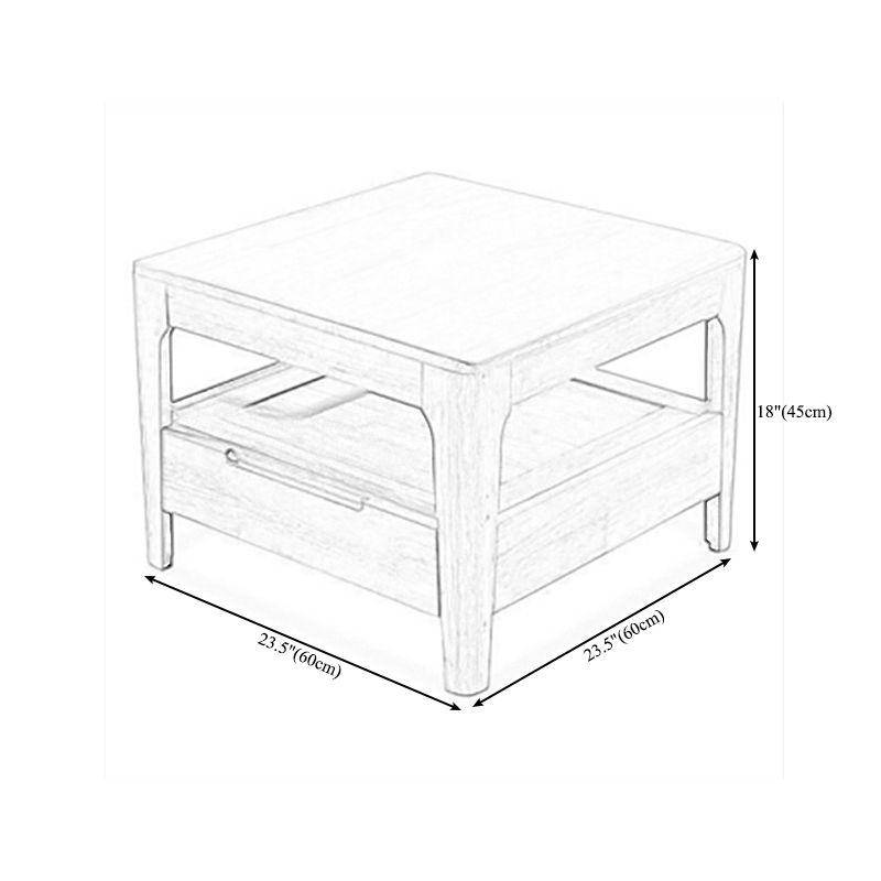 Modern Wooden 4 Legs Coffee Table with Storage Rectangular Cocktail Table in Oak/Walnut Clearhalo 'Coffee & Accent Tables' 'Coffee Tables' 'coffee_tables' 'furn' 'furn_coffee_tables' 'Furniture' 'furniture_coffee_tables' 'Living Room Furniture' 1200x1200_a63ce71f-da15-4ccf-abfe-c6146f631379