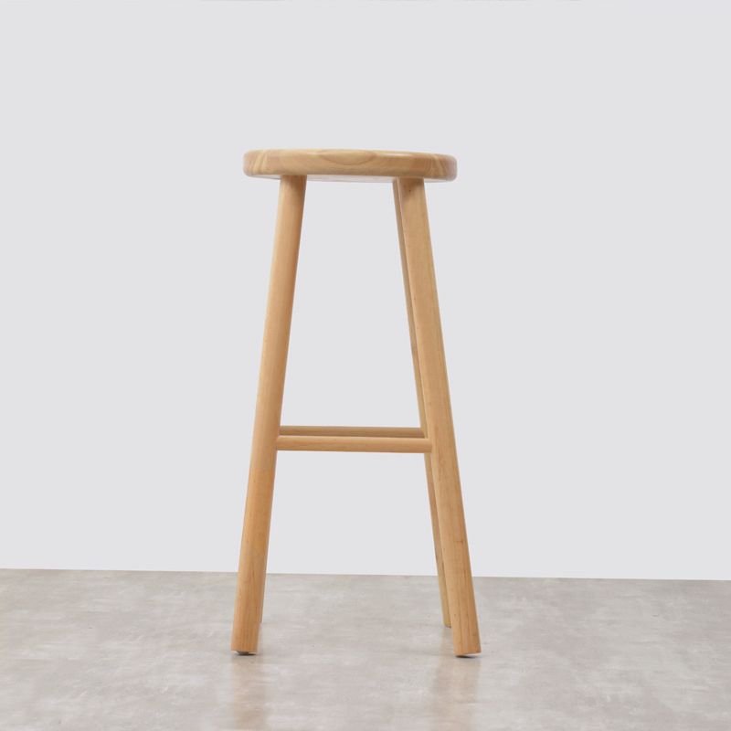 Sala de estar Simple Wood Barstool de 4 patas taburete con pedal