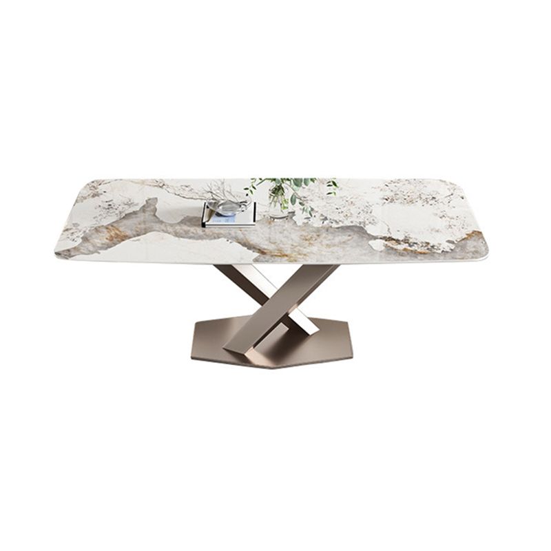 Glamourösster Set mit weißen Stühlen 1/4/5/7 Stücke glänzender weißer Esstisch Set