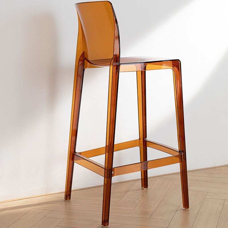 Contemporary Acrylic Low Back Armless Bar Stools with Footrest