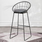 Contemporary Living Room Metal Legs Upholstered Bar Stool with Footrest