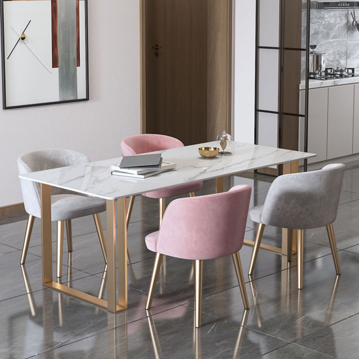 Traditional Luxury Rectangle Dining Table Sintered Stone Dining Table with Double Pedestal Clearhalo ' dining_table' 'Dining Tables & Seating' 'Dining Tables' 'furn' 'furn_dining_table' 'Furniture' 'furniture_dining_table' 'Kitchen & Dining Furniture' 'kitchen&dining_furn' 'kitchen' 'kitchen_dining_table' 1200x1200_a640c578-5a75-4169-8673-f15250511f5a
