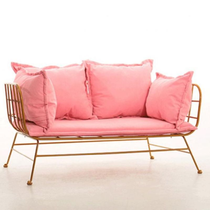 Golden Frame Velvet Loveet con braccio top per cuscino per appartamento