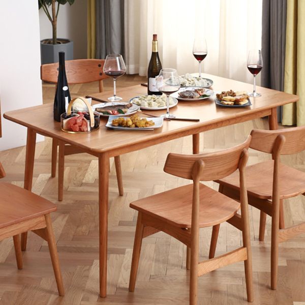 Contemporary Style Rectangle Dining Table Solid Wood Table with 4-foot Clearhalo ' dining_table' 'Dining Tables & Seating' 'Dining Tables' 'furn' 'furn_dining_table' 'Furniture' 'furniture_dining_table' 'Kitchen & Dining Furniture' 'kitchen&dining_furn' 'kitchen' 'kitchen_dining_table' 1200x1200_a641bdc7-4a17-40ff-acea-dbc8dfe901ac