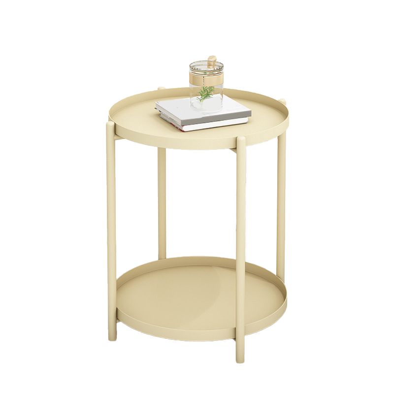 Round Metal Table Plate 4 Legs Base Tray Table Top Side Table