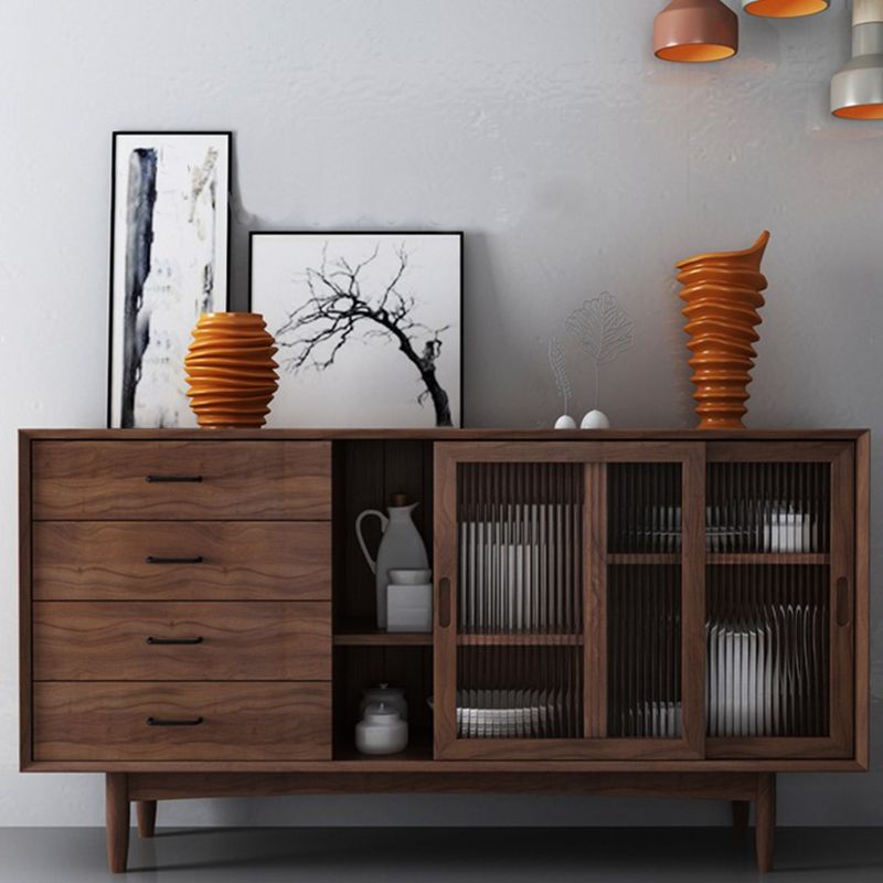 Sideboard di stoccaggio della casa in legno moderno rettangolare la parte rettangolare con porta scorrevole