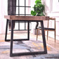 Metal Industrial Rectangle Table Pine Solid Wood Top Dining Table with Sled Base Clearhalo 'Dining Tables & Seating' 'Dining Tables' 'dining_table' 'furn' 'furn_dining_table' 'Furniture' 'furniture_dining_table' 'Kitchen & Dining Furniture' 1200x1200_a6437f18-2dae-4ef2-b783-8147d41147e8