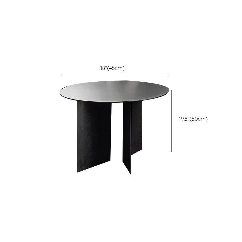 Abstract Coffee Table Black Round Metal Coffee Cocktail Table
