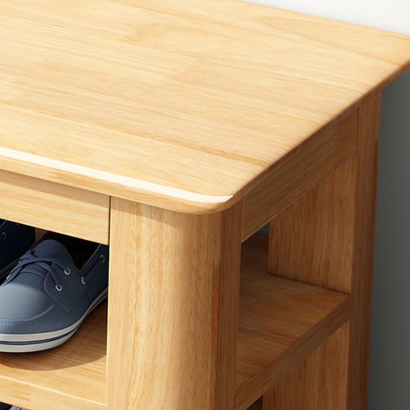 Banca moderna della metà del secolo Banca in legno di gomma Punta per le scarpe a colori solidi