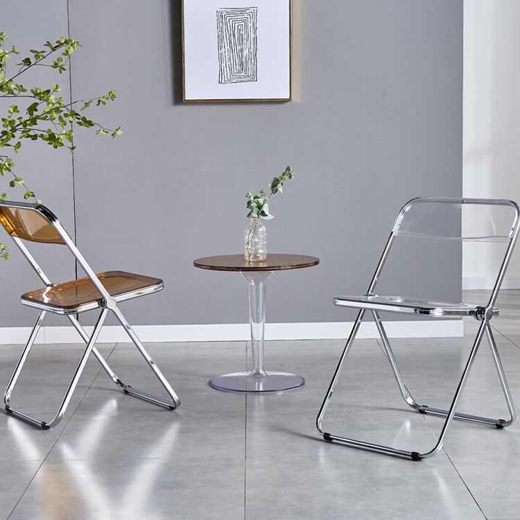 Contemporary Metal Dining Room Chair Folding Armless Side Chair for Restaurant Use Clearhalo ' kitchen&dining_furn' 'Dining Chairs' 'Dining Tables & Seating' 'dining_chair' 'furn' 'furn_dining_chair' 'Furniture' 'furniture_dining_chair' 'Kitchen & Dining Furniture' 'kitchen' 1200x1200_a6457ba8-8350-477d-83b3-c1518977bff7