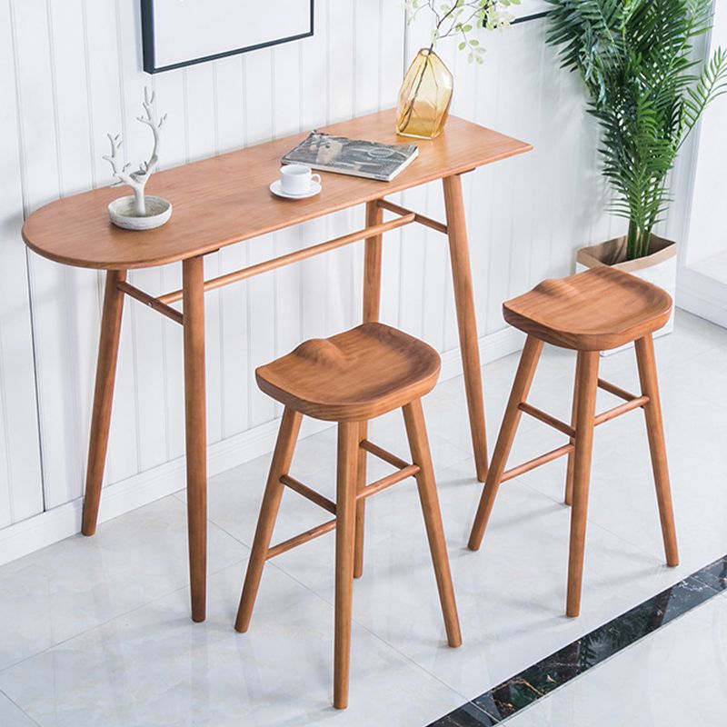 Industrial Armless Bar Stools Solid Wood Dining Stool with Footrest Clearhalo 'Bar Furniture' 'Bar Stools' 'bar_stools' 'furn' 'furn_bar_stools' 'Furniture' 'Kitchen & Dining Furniture' 1200x1200_a645e02d-8f15-46d0-824d-5ed74a9b949b