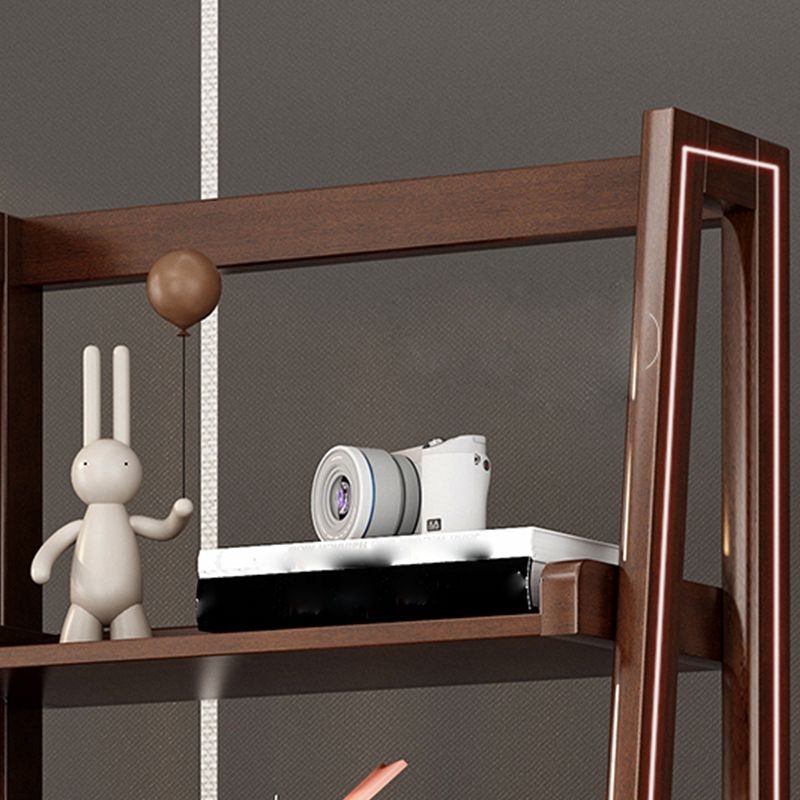 Échelle en bois massif bibliothèque moderne bibliothèque de rangement ouvert pour le bureau à domicile, 14.1 "D