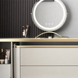 Commode glamour classique en pierre commode coffre avec 6 tiroirs, une largeur de 11,7 pouces