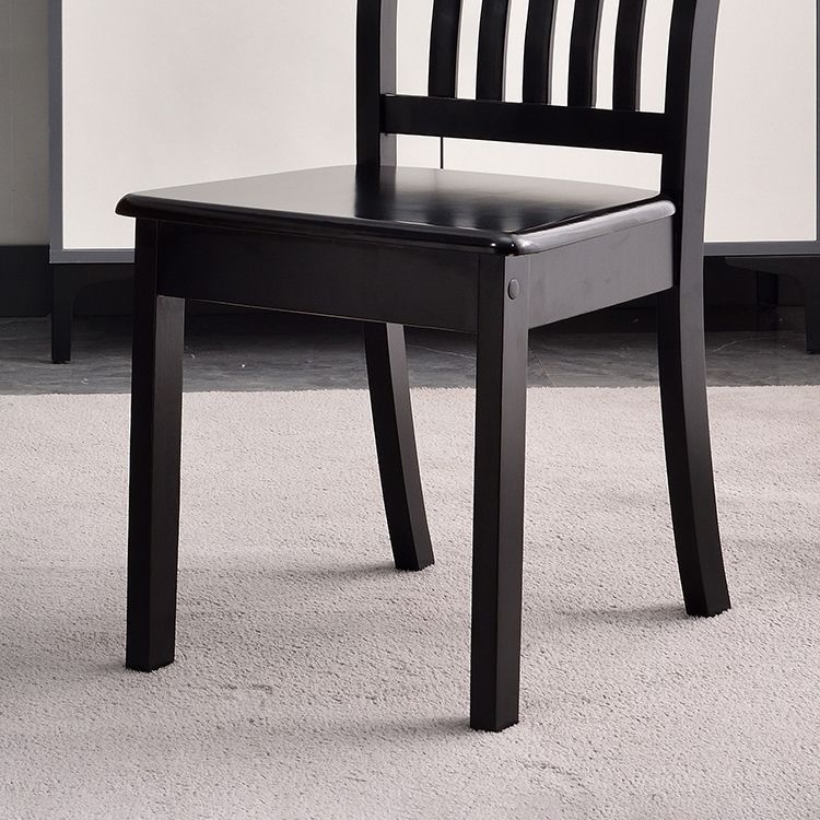 Modern Rubberwood Slat Back Chair Matte Finish Wood Dining Chair Clearhalo 'Dining Chairs' 'Dining Tables & Seating' 'dining_chair' 'furn' 'furn_dining_chair' 'Furniture' 'Kitchen & Dining Furniture' 1200x1200_a648b7f1-b778-4084-b859-bd08fb3ed071
