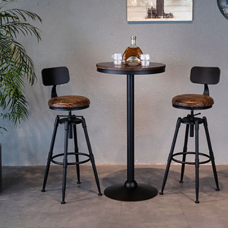 Modern Style Bar-stool Round Seat with Footrest Iron Legs for Kitchen Bar Clearhalo 'Bar Furniture' 'Bar Stools' 'bar_stools' 'furn' 'furn_bar_stools' 'furniture_bar_stools' 'Kitchen & Dining Furniture' 'kitchen&dining_furn' 'kitchen' 'kitchen_furn' Furniture' 1200x1200_a64a4ecb-6ffd-4b78-861c-0311266db523