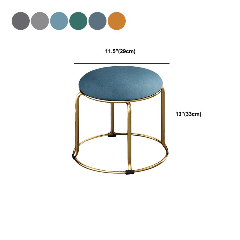 Fabric Round Pouf Plain Fade Resistant Metal Frame Contemporary Pouf Clearhalo 'furn' 'furn_ottomans_poufs' 'Furniture' 'Living Room Furniture' 'Ottomans & Poufs' 'ottomans_poufs' 1200x1200_a64a829b-a7e9-4638-8f22-73cd47ab7fff
