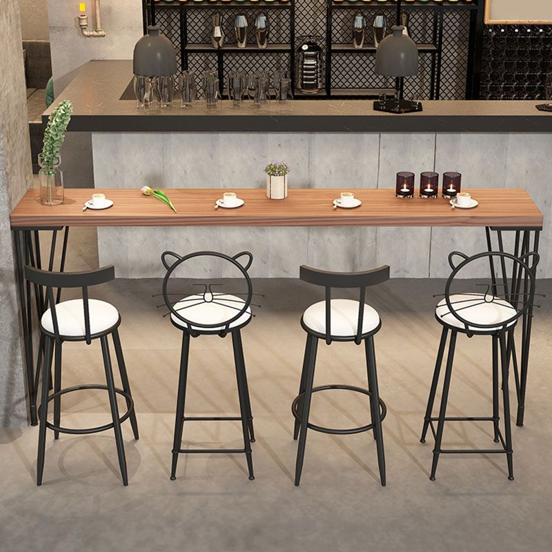 Tavolo da banco di gambe moderne in legno solido tavolo da pranzo accento per bistrot naturale