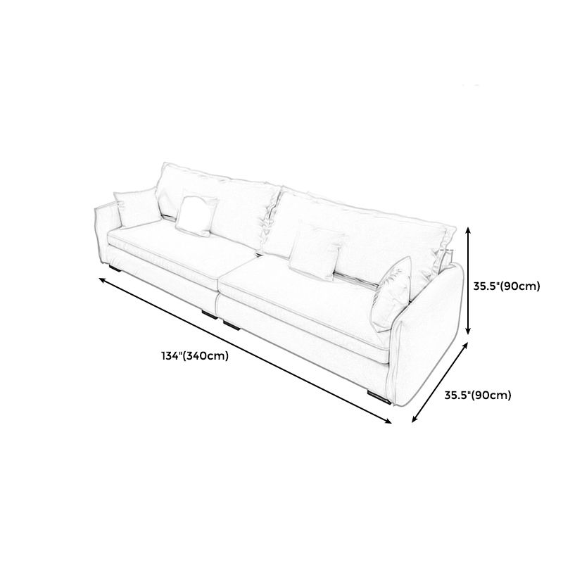 Modern Cushions Standard Sofa 35.43"High Square Arm Sofa, Beige Clearhalo 'furn' 'furn_sofas' 'Furniture' 'furniture_sofas' 'Living Room Furniture' 'Sofa' 'sofas' 1200x1200_a64bb227-e394-4ba6-8d64-95aa6576e263