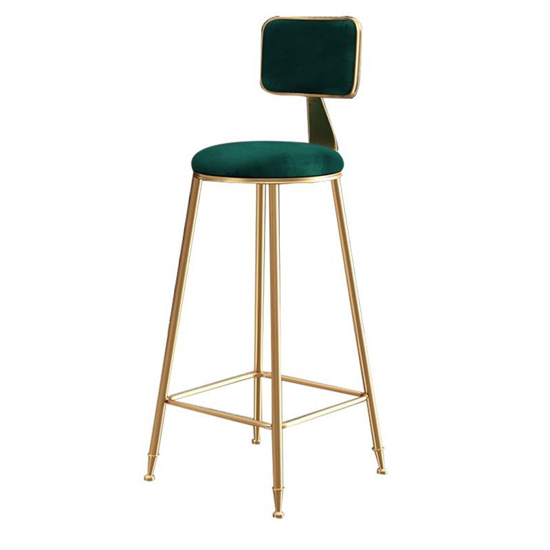 Glam Round Indoor Counter Stool Footrest Low Back Counter-height Stool Clearhalo 'Bar Furniture' 'Bar Stools' 'bar_stools' 'furn' 'furn_bar_stools' 'Furniture' 'Kitchen & Dining Furniture' 1200x1200_a64bc2c2-c9a2-47c6-93a1-2c161c5a452d