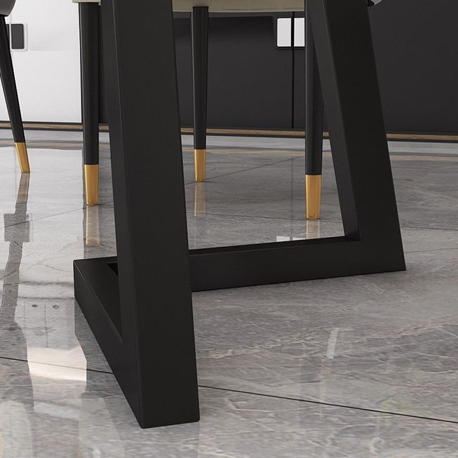 Modernes rechteckiges Esstisch-Set, 1/4/7-teilig, Dinette-Set mit Sintersteinplatte