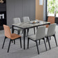 Rectangle 4 Legs Industrial Table Grey Tone Fixed Table of Sintered Stone Clearhalo ' dining_table' 'Dining Tables & Seating' 'Dining Tables' 'furn' 'furn_dining_table' 'Furniture' 'furniture_dining_table' 'Kitchen & Dining Furniture' 'kitchen&dining_furn' 'kitchen' 'kitchen_dining_table' 1200x1200_a64bcb20-16d1-4002-b5ff-6194cbd832fd