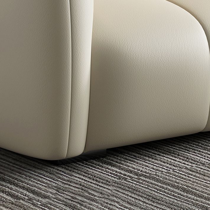 Contemporary Solid Color Pillow Back Square Arm Sofa For Living Room