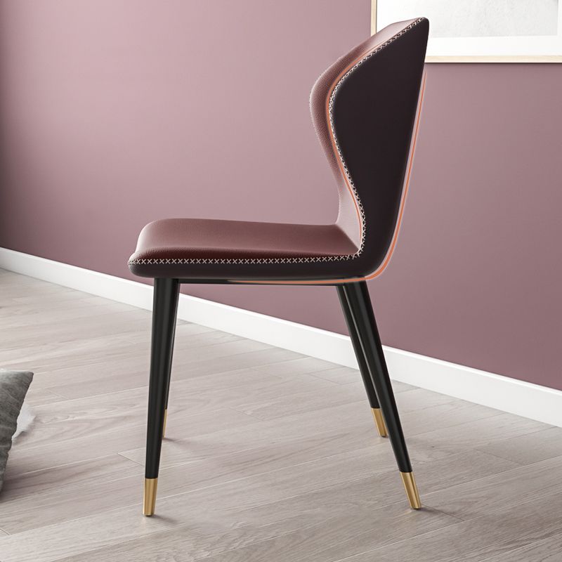 Contemporary Style Leather Dining Chairs Wingback Dining Armless Chair for Home Use Clearhalo ' kitchen&dining_furn' 'Dining Chairs' 'Dining Tables & Seating' 'dining_chair' 'furn' 'furn_dining_chair' 'Furniture' 'furniture_dining_chair' 'Kitchen & Dining Furniture' 'kitchen' 1200x1200_a64e46d4-893d-4948-997e-4568534b99a1