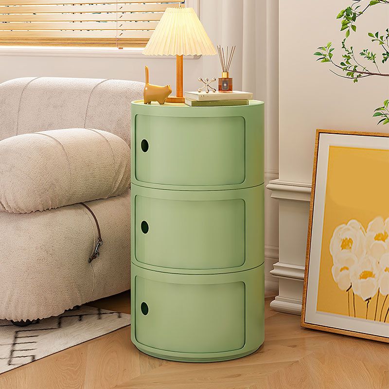 Dia Tavolo laterale di plastica rotonda Nordic in giallo/verde con conservazione