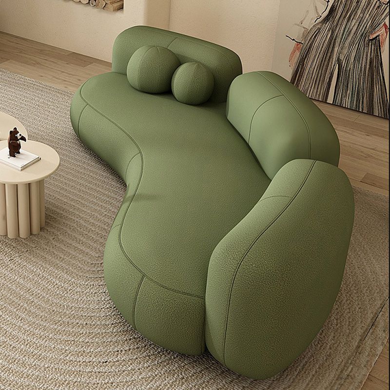 Eigentijdse strakke achterbank armloze gebogen loveseat voor woonkamer