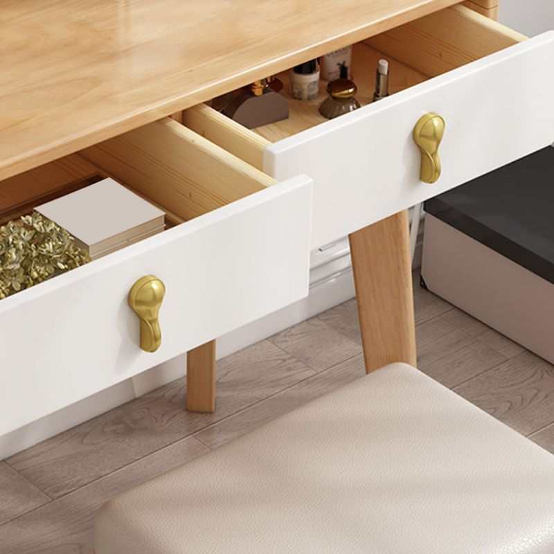 Wood-based Panel Walnut/log with 2 Drawers and Dressing Table with Storage Racks