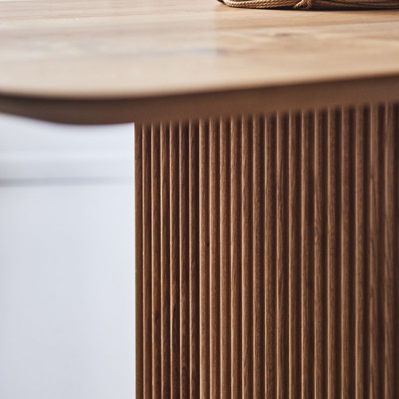 Rectangular Shaped Wooden Conference Table 2 Legs Writing Desk in Brown