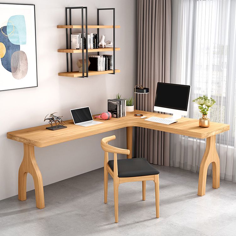 L-Shape Home Writing Desk Modern Style Pine Solid Wood Office Desk Clearhalo 'furn' 'furn_office_desk' 'Furniture' 'furniture_office_desk' 'Office Desks' 'Office Furniture' 'office_desk' 1200x1200_a6543dca-ce38-467c-9d38-9194a6fefef4