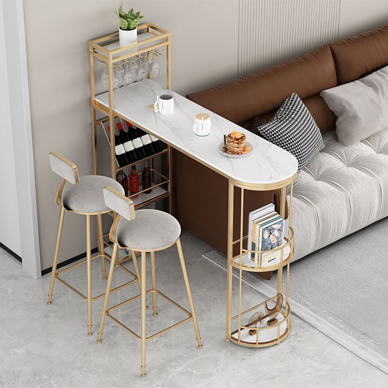 Juego de mesa de bar de forma irregular de lujo, juego de mesa de mostrador con tapa de piedra sinterizada de 1/2/3 piezas