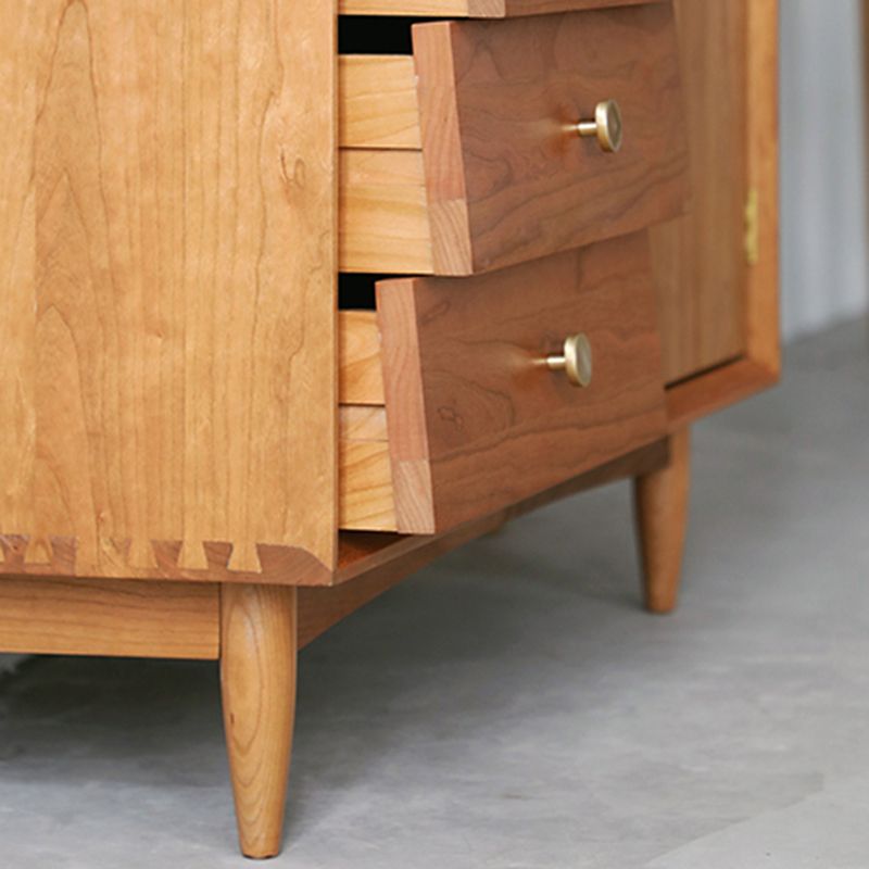 Contemporary Sideboard Cabinet Solid Wood Sideboard Table with Drawers for Dining Room