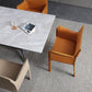 Solid Back Dining Chair Designer Style Dining Room Leather Arm Chair
