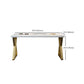 Glam Solid Wood Office Desk 29.53 "Tall Rectangular Writing Desk