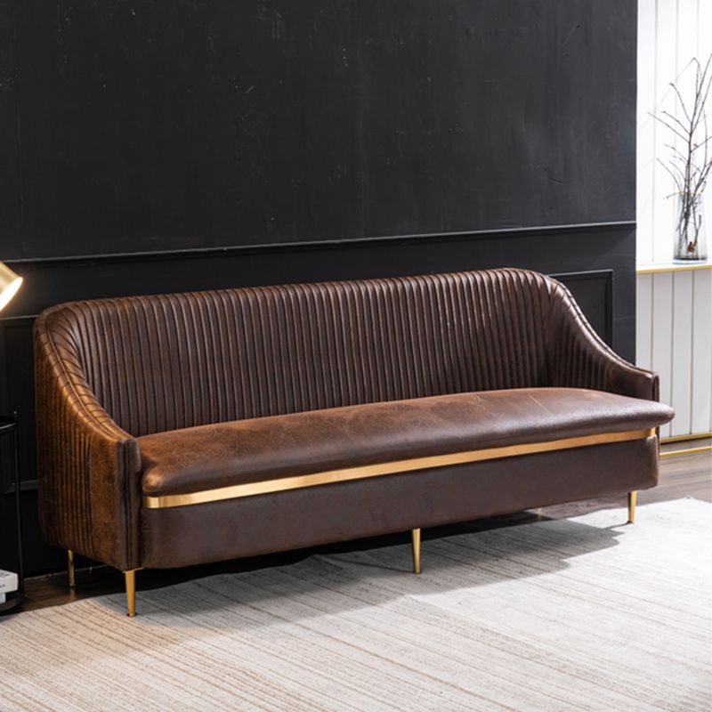 29.5"H Microsuede / Velvet Solid Color Sloped Arm Sofa for Living Room Clearhalo 'furn' 'furn_sofas' 'Furniture' 'furniture_sofas' 'Living Room Furniture' 'Sofa' 'sofas' 1200x1200_a6596c9f-1753-4d59-b0af-05d87440b793