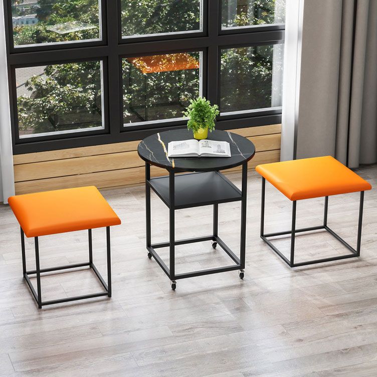 25.6" Tall Contemporary Style Side End Table Round Sofa Side Accent Table