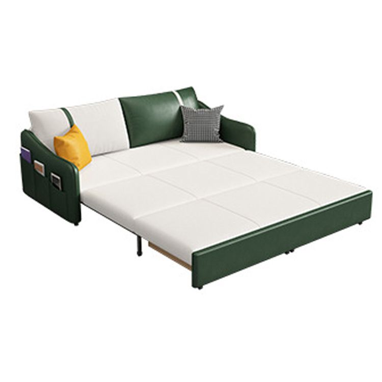 Cama moderna de brazo de cuero de cuero de 25.6 "H para sala de estar para sala de estar