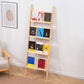 Moderne stijl solide houten boekenplank open back ladder boekenkast voor thuis